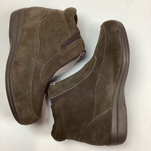 Brown Suede Leather Totes Winter Boots Booties
